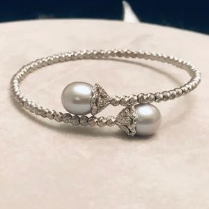 Imperial Pearls Freshwater Cultured Grey Pearl Bangle